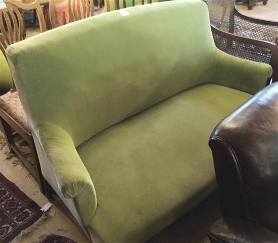 Green velvet Victorian sofa